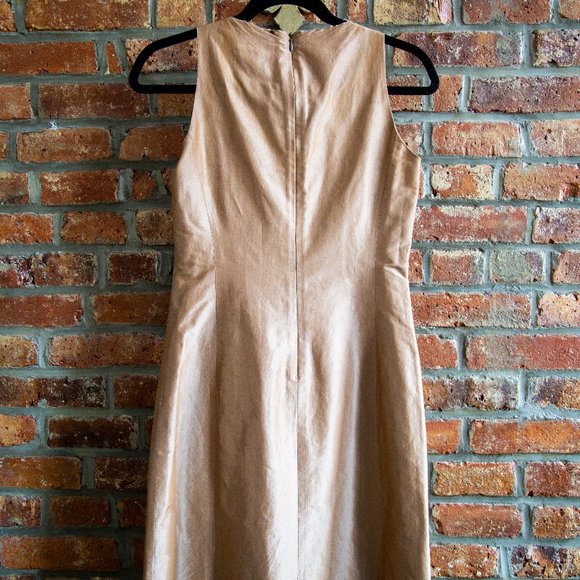 Barneys NY Vintage Gold Silk Dress - Picture 2 of 6